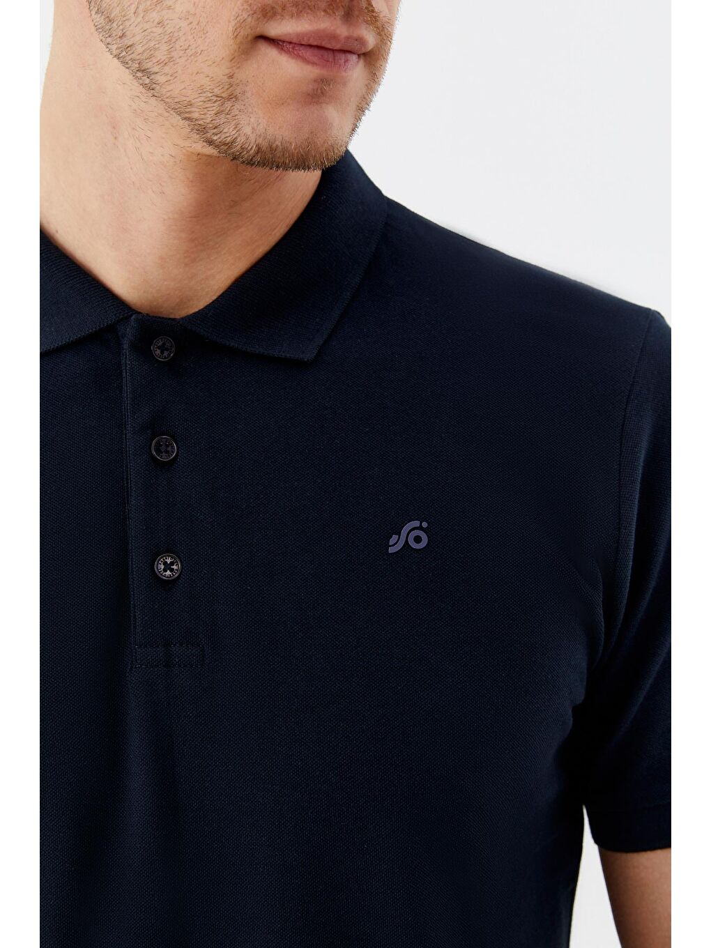 Lacivert Regular Fit %100 Pamuklu Polo Yaka Tişört-2