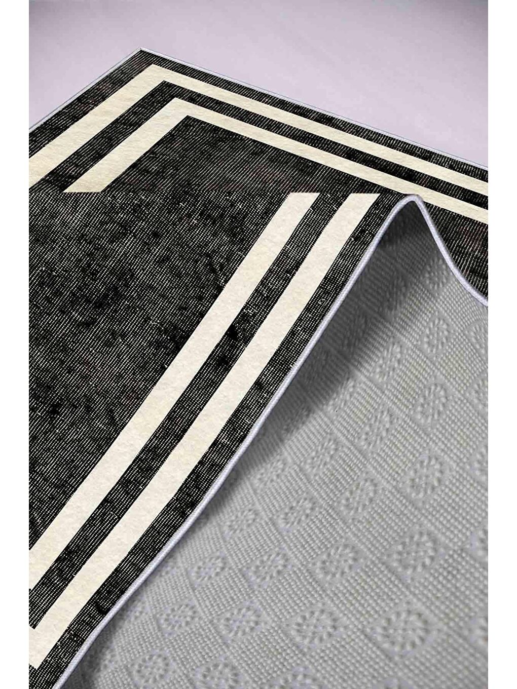 Siyah Dekoratif Özel Tasarım Yıkanabilir, Modern Halı  180 x 280 cm-2