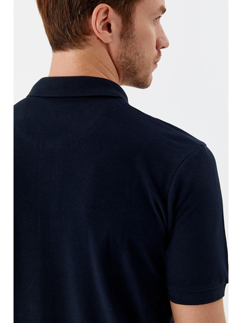 Lacivert Regular Fit %100 Pamuklu Polo Yaka Tişört-4