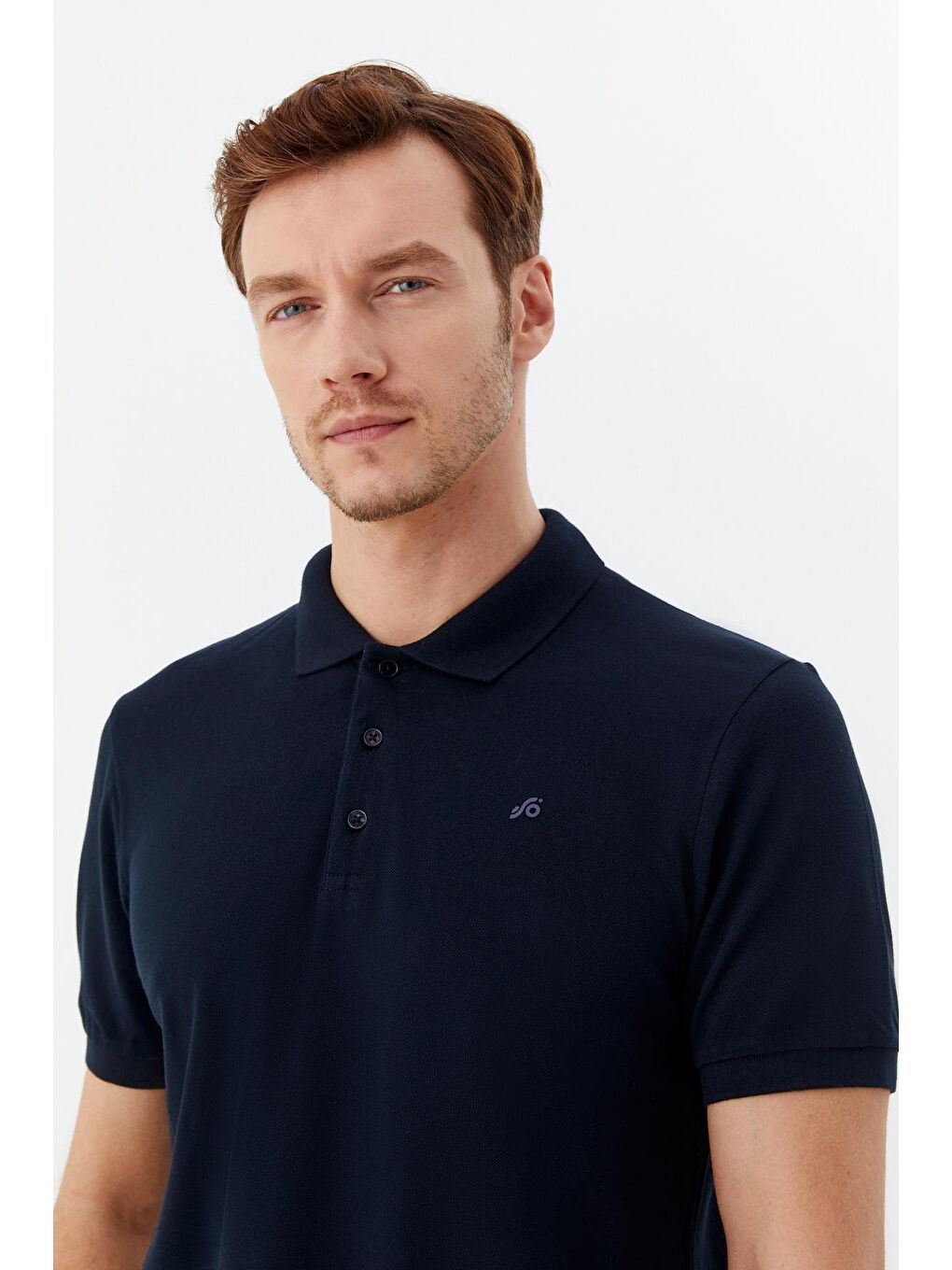 Lacivert Regular Fit %100 Pamuklu Polo Yaka Tişört-5