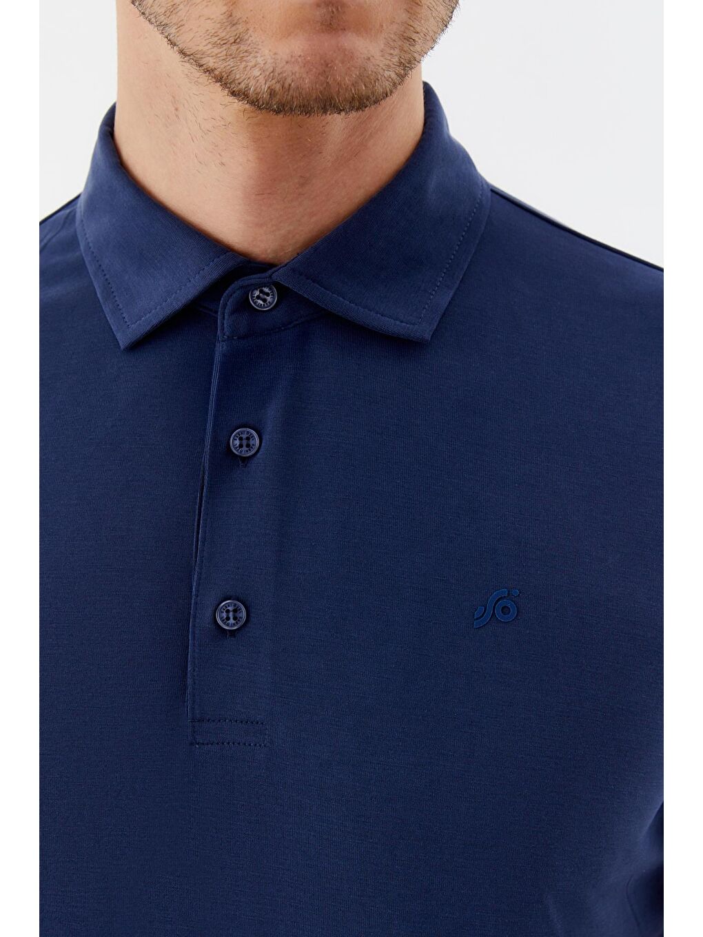 Lacivert Standart Fit Polo Yaka Erkek Tişört-3