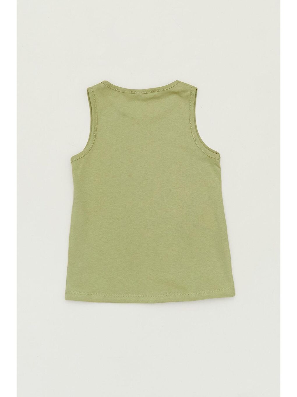 Haki Baskılı Kolsuz Kız Çocuk Tişört-1