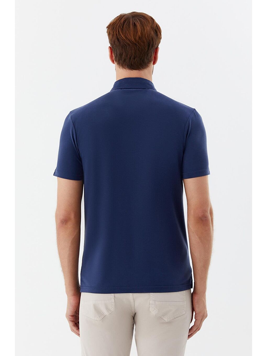 Lacivert Standart Fit Polo Yaka Erkek Tişört-4