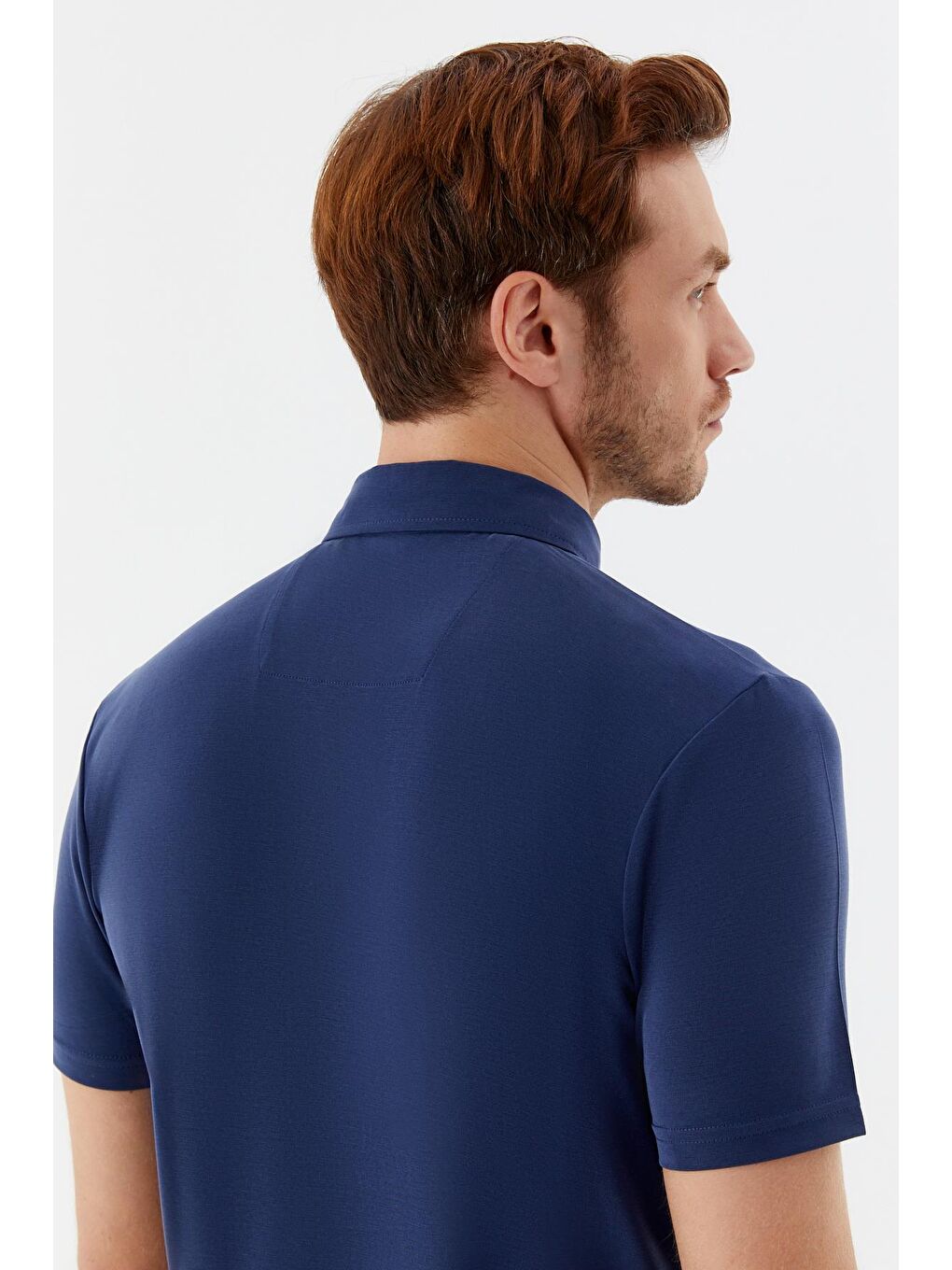 Lacivert Standart Fit Polo Yaka Erkek Tişört-5