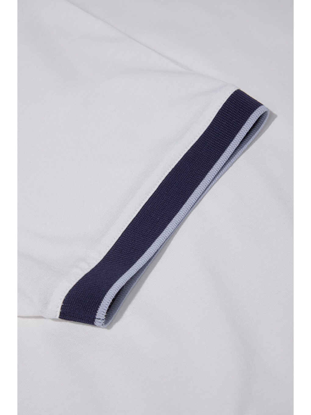 Fermuarlı Polo Yaka Erkek Tişört Beyaz-3
