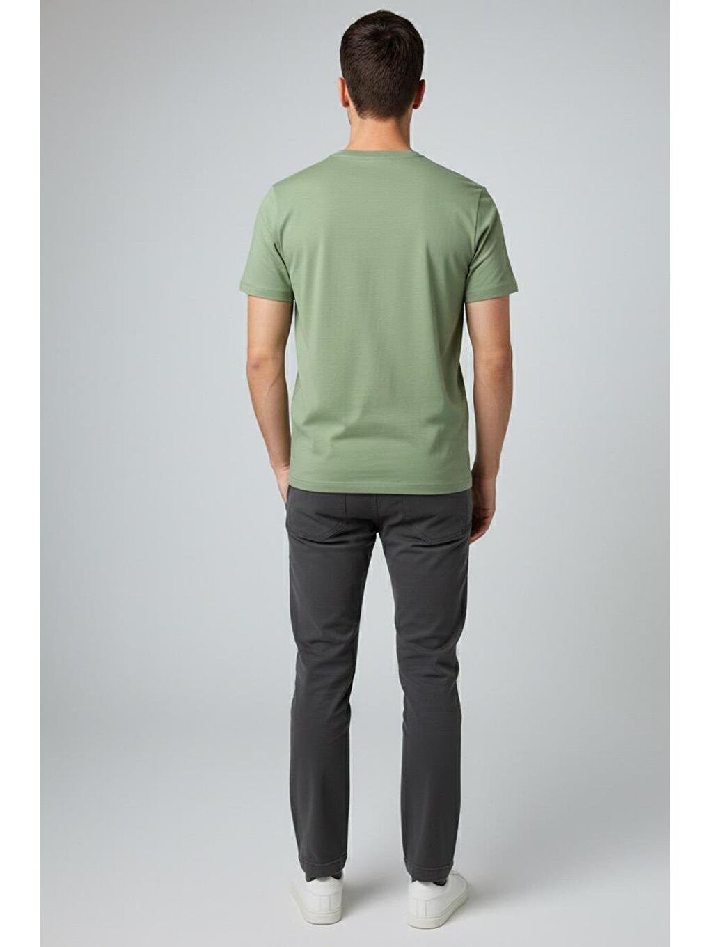 Giotelli Yeşil Regular Fit %100 Pamuk Baskılı Bisiklet Yaka Erkek Tişört-2