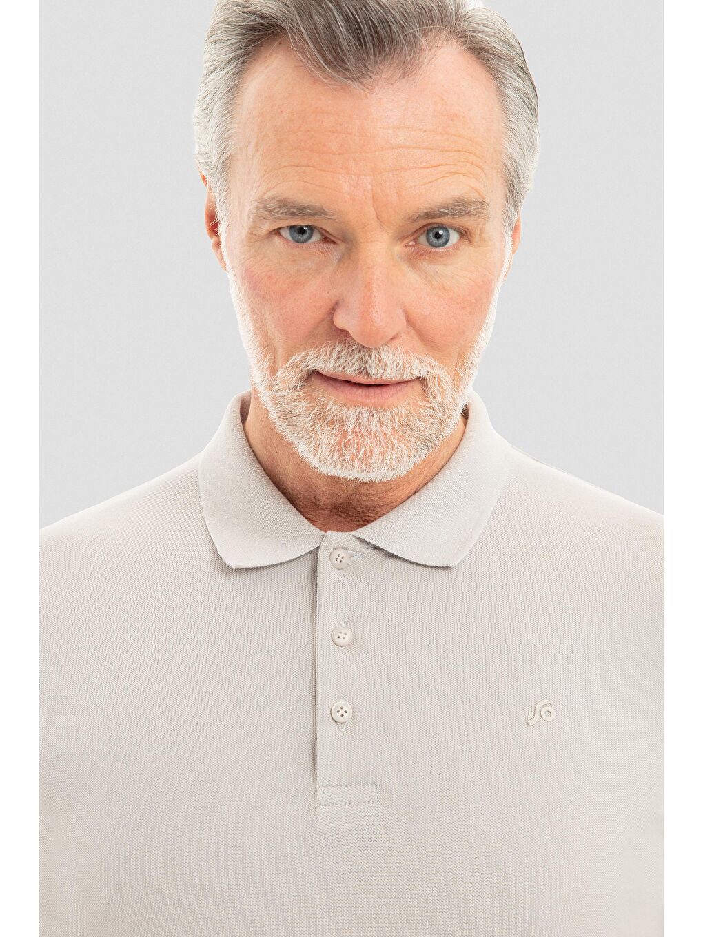 Gri Regular Fit %100 Pamuklu Polo Yaka Tişört-3