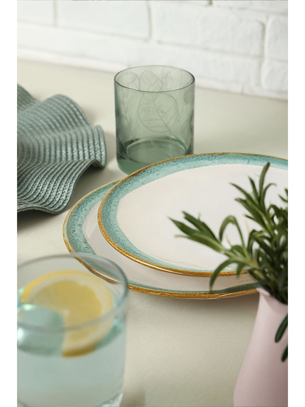 Karışık Turkuaz Wave Ege Pasta Tabağı 20 Cm 6 Adet-2