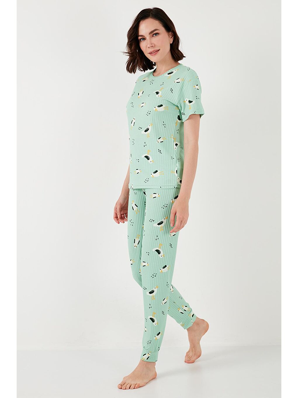 Lela Nane Yeşili Regular Fit Kısa Kollu Pijama Takımı Kadın PİJAMA TAKIMI 65740104 - 1