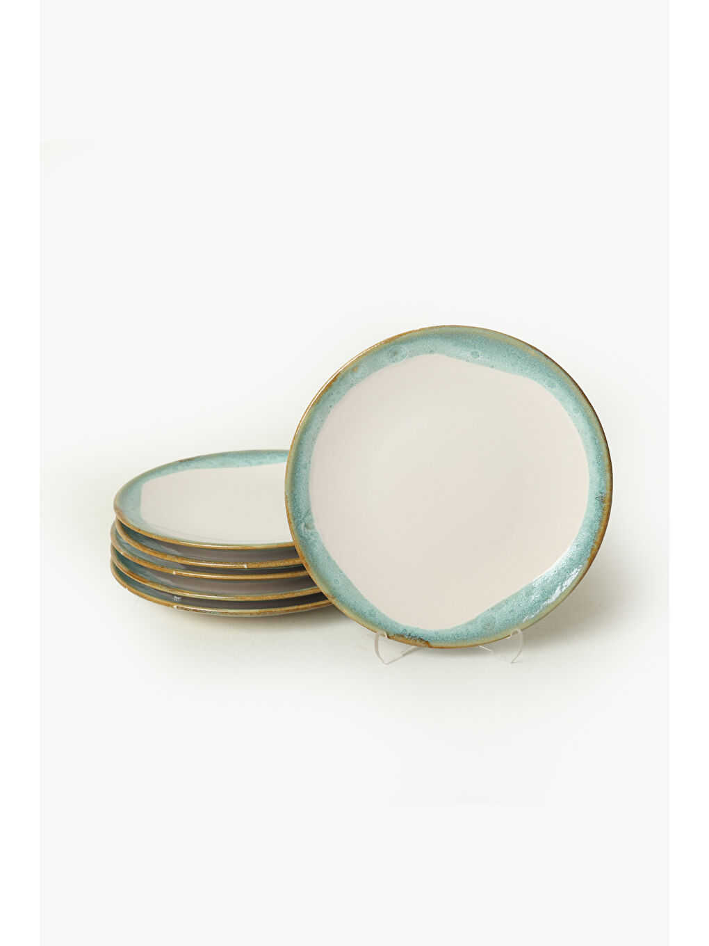 Karışık Turkuaz Wave Ege Pasta Tabağı 20 Cm 6 Adet-7