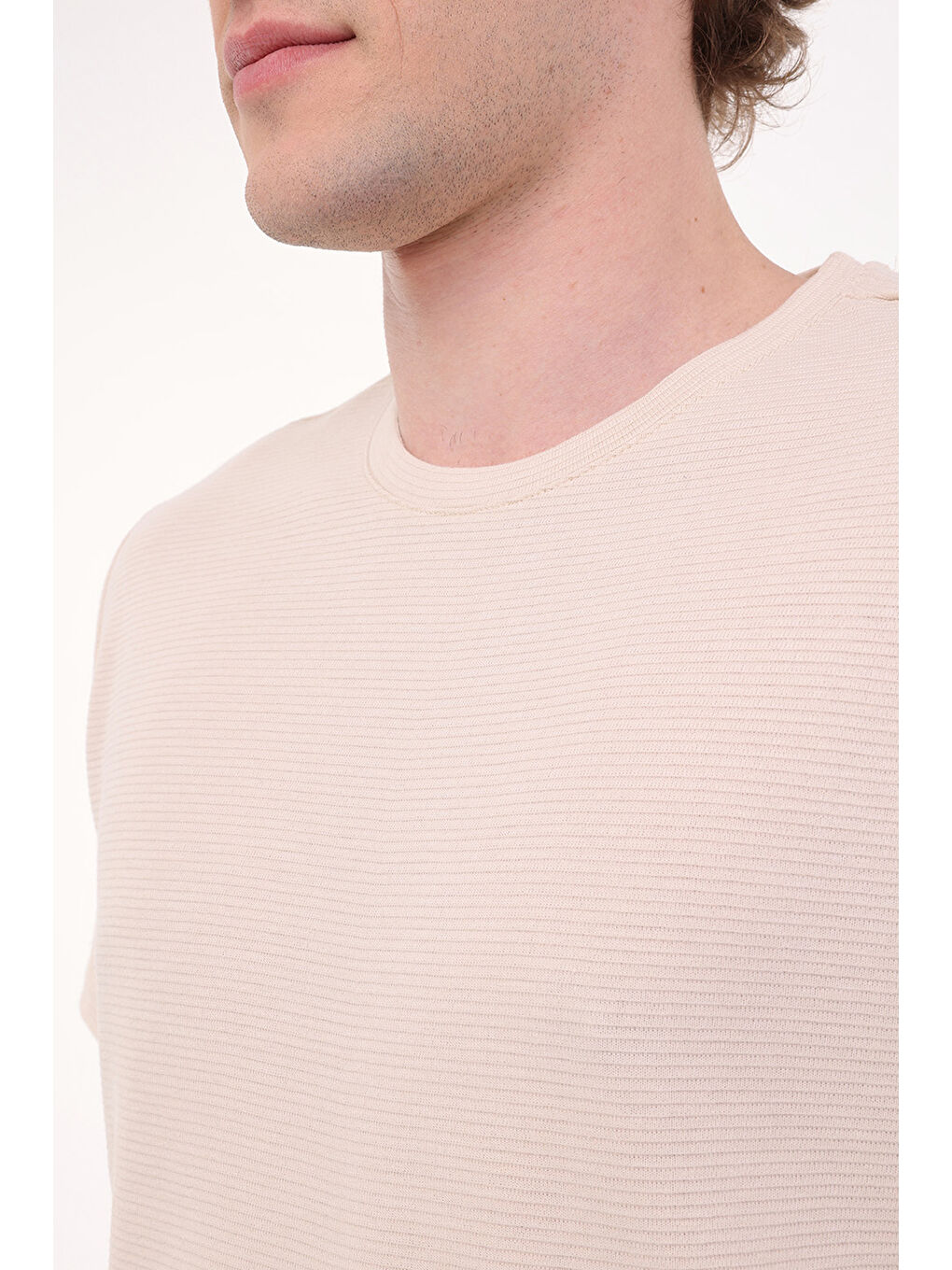 MB CZ JK 11BS101 5FX Bej Erkek Kısa Kol T-Shirt-3