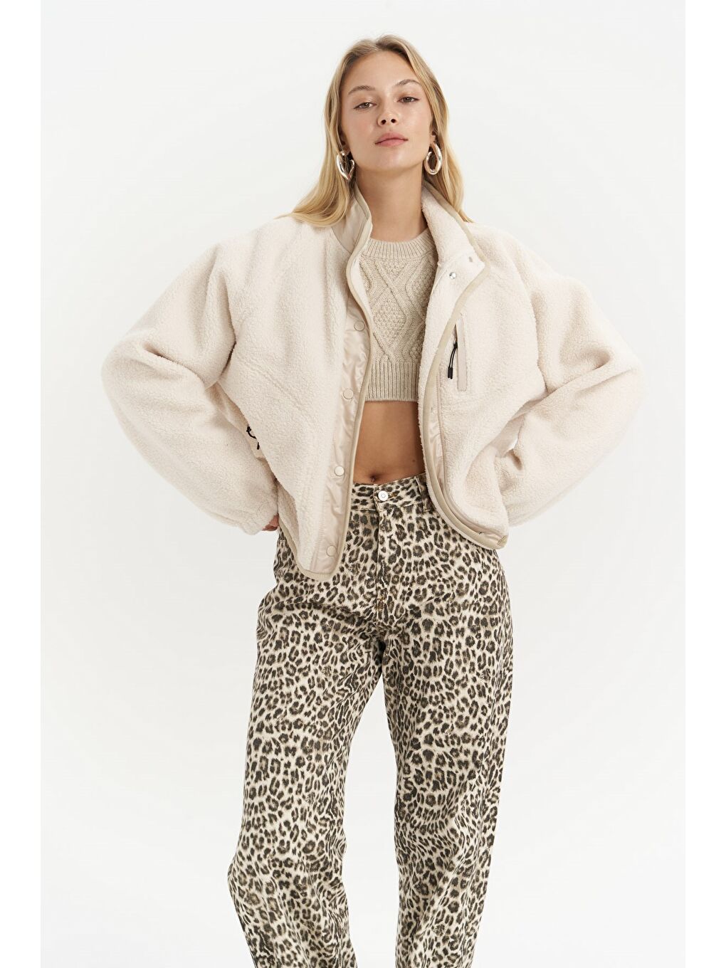 Mely Bej Teddy Ceket