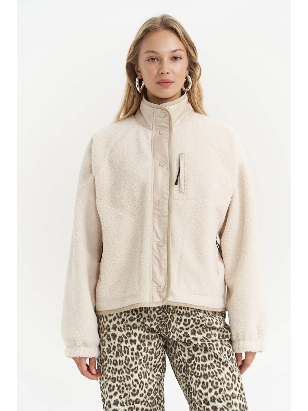 Mely Bej Teddy Ceket-1