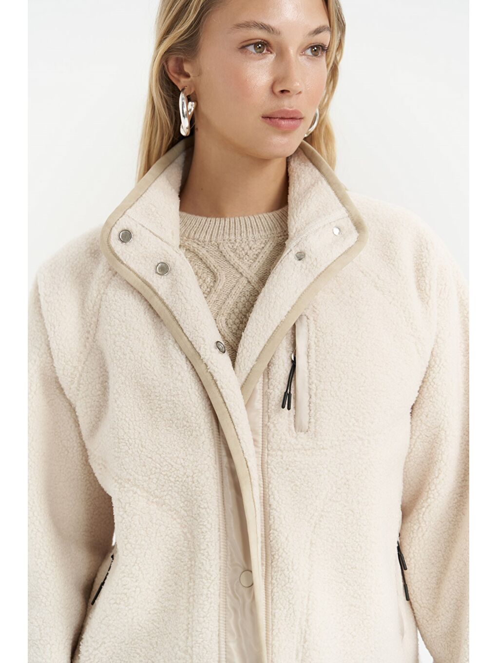 Mely Bej Teddy Ceket-2