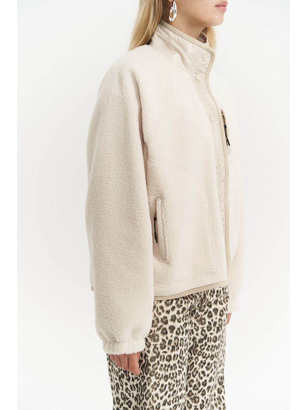 Mely Bej Teddy Ceket-3