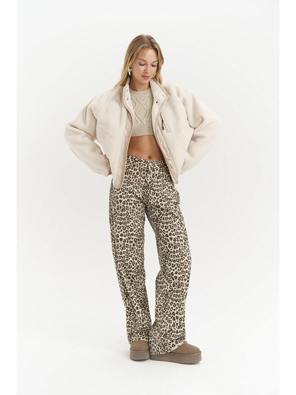 Mely Bej Teddy Ceket-4