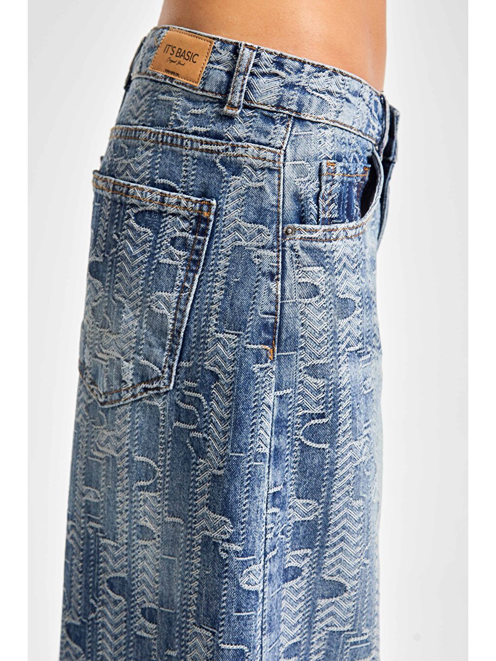 Mavi Kadın T.Kot Rengi 4w5-32 Palazzo Fit %100 Pamuk Özel Tasarım Kumaş Denim Jean-2