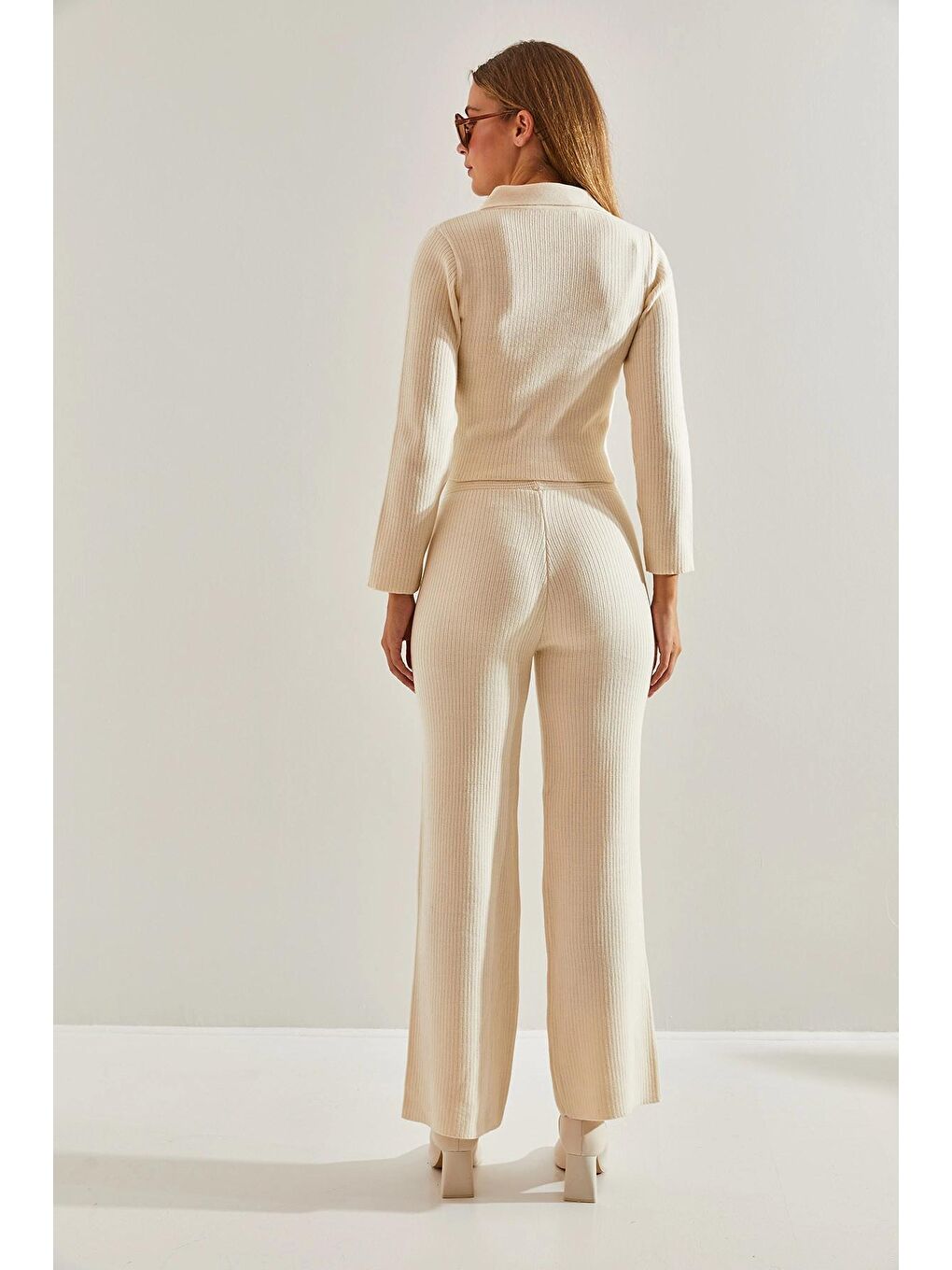 Bej Kadın Triko Alt Üst Takım-4