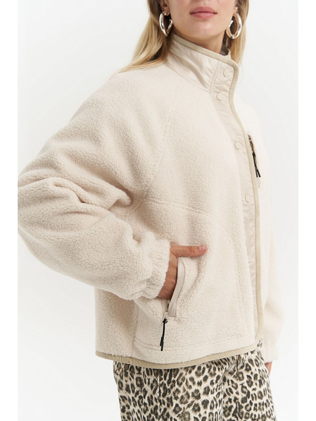 Mely Bej Teddy Ceket-6