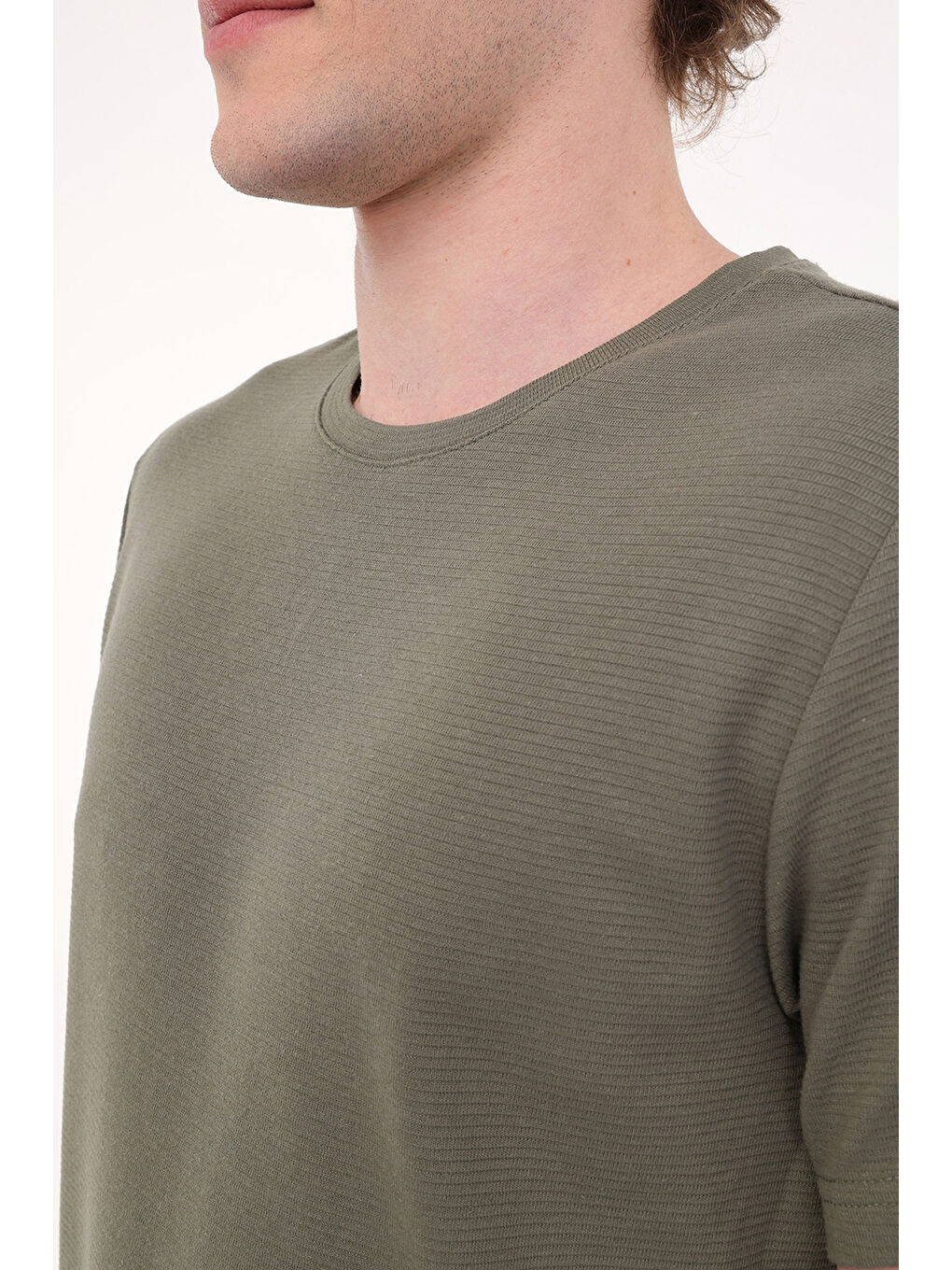 MB CZ JK 11BS101 5FX Haki Erkek Kısa Kol T-Shirt-3