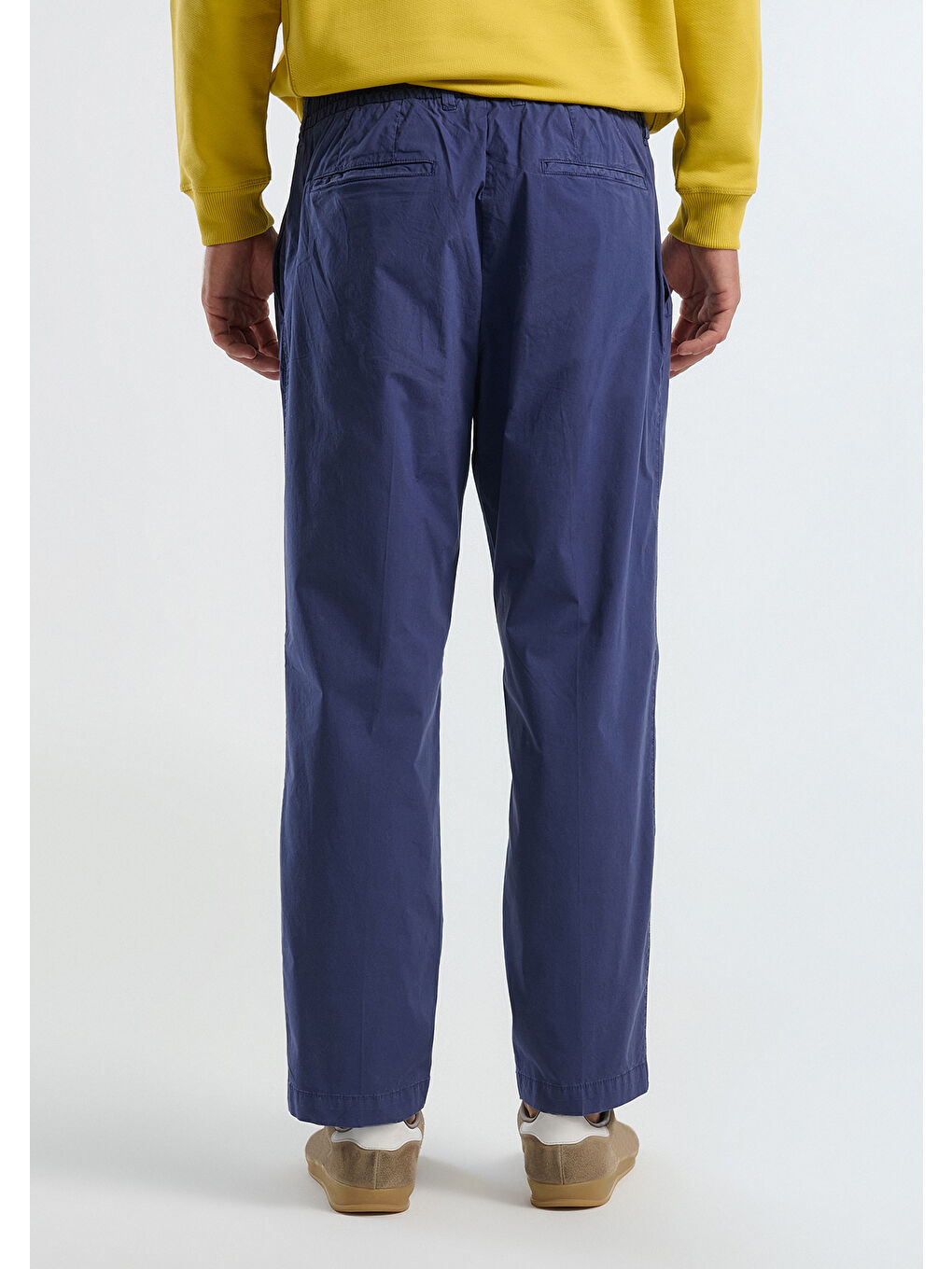 Erkek İndigo Paraşüt Kumaş Esnek Chino Pantolon-2