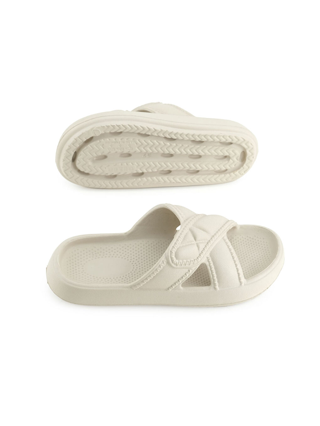 Bej Kadın Yazlık Eva Islak Zemine Uygun Ev Bahçe Banyo Terlik-4