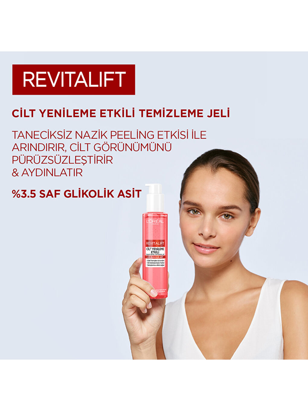 L'Oreal Paris Beyaz Revitalift Cilt Yenileme Etkili Temizleme Jeli 150ML - Glikolik Asit - 2