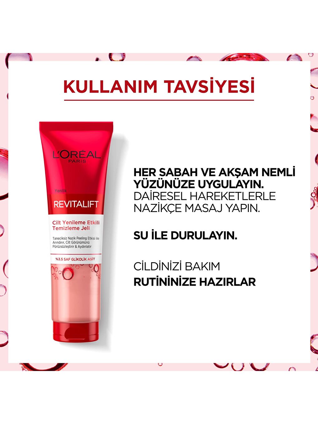 L'Oreal Paris Beyaz Revitalift Cilt Yenileme Etkili Temizleme Jeli 150ML - Glikolik Asit - 4