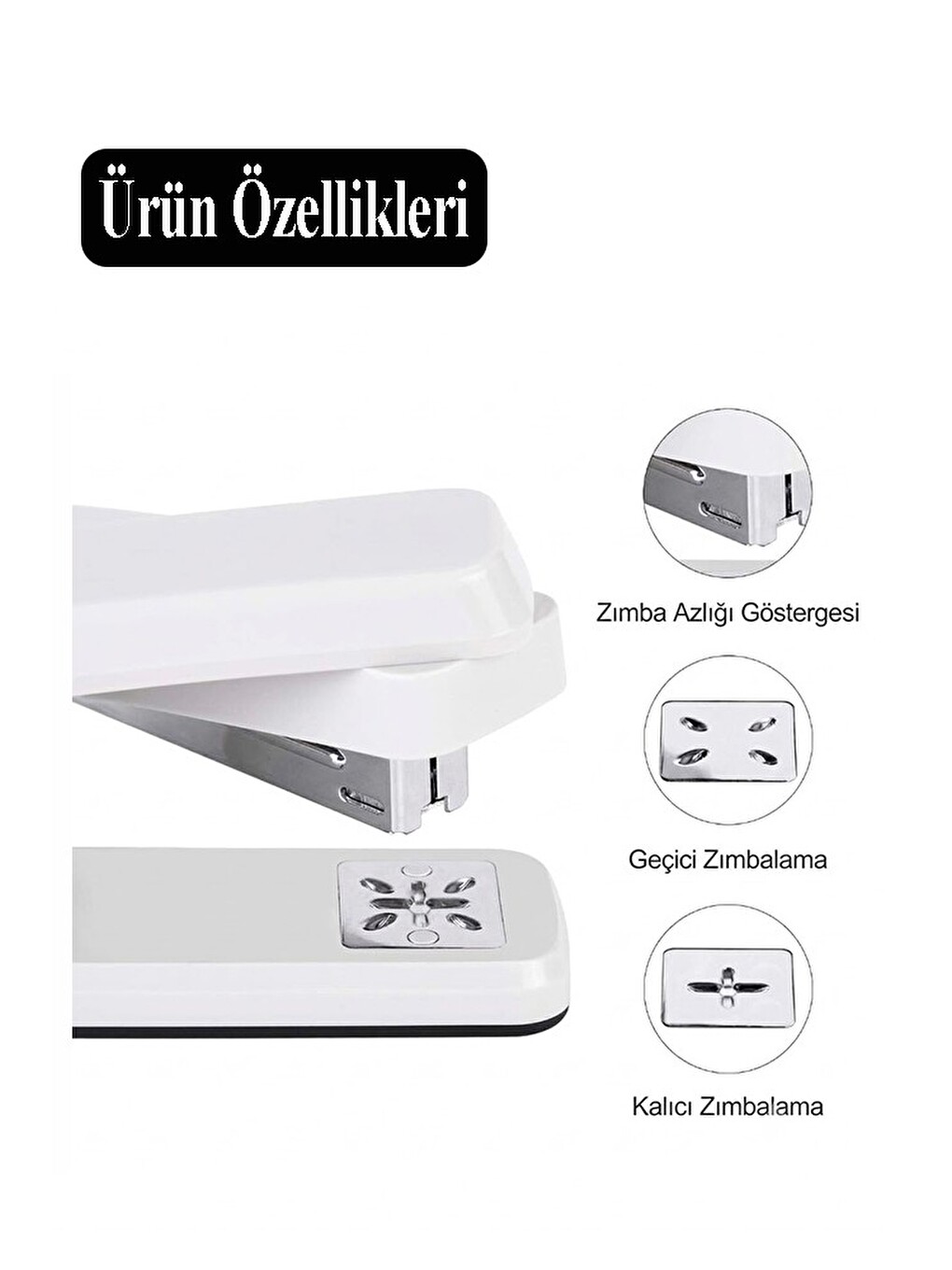Beyaz Zımba Makinesi 24/6 1 Adet Fixpoint P-4550 Pastel Renkler Büyük Zımba Makinası Ve Teli 20 25 S-2