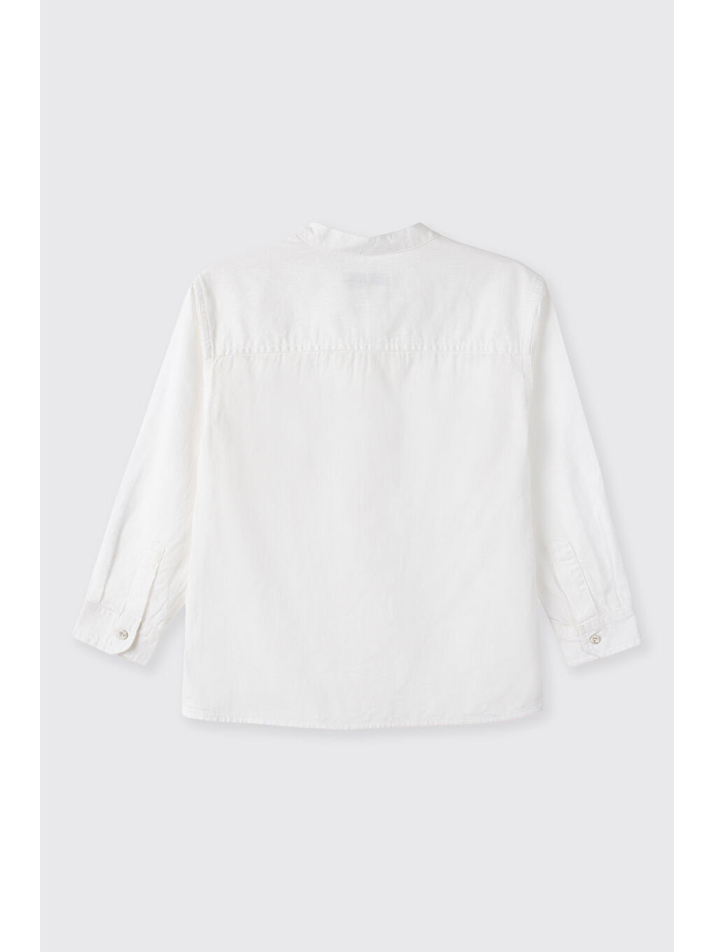 Erkek Çocuk Keten Beyaz Gömlek-1