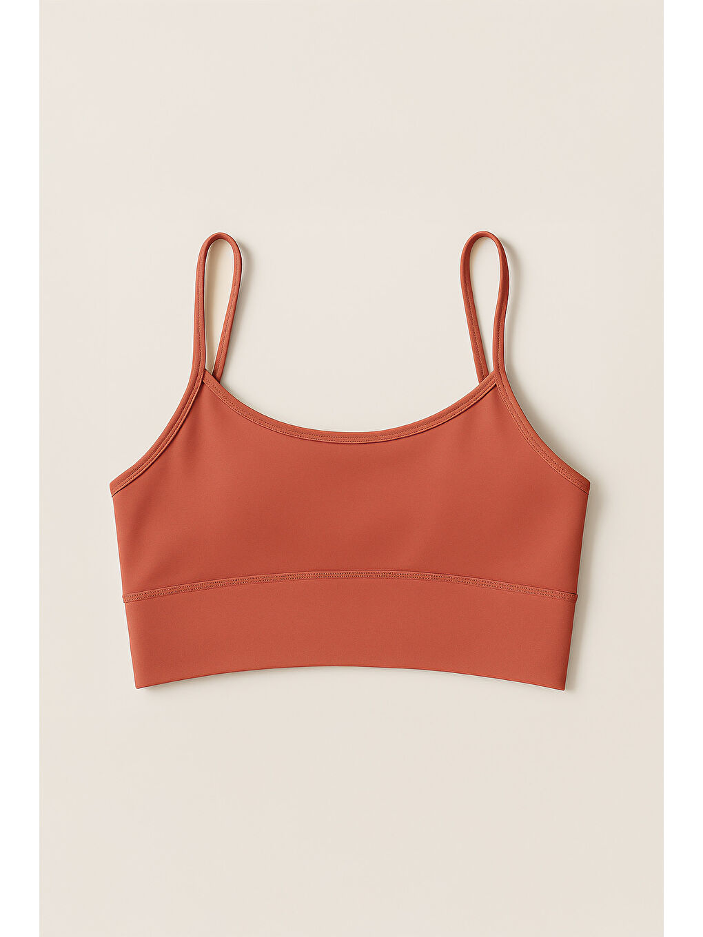 Kahverengi İnce Askılı Toparlayıcı Spor Büstiyer-2