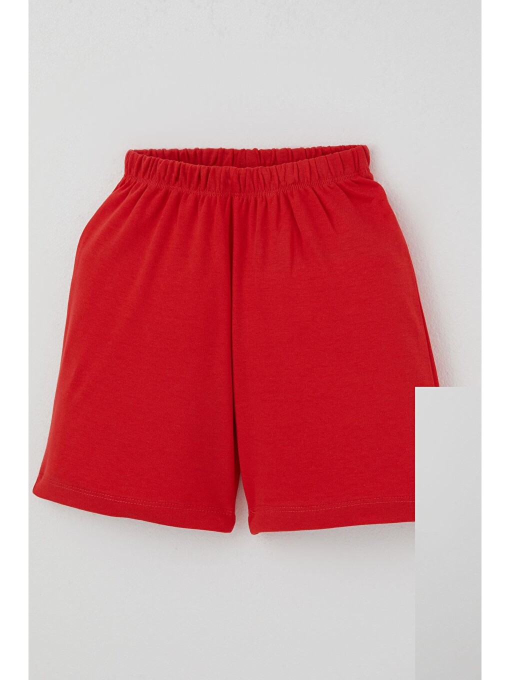 Ekru Kız Çocuk Şortlu Pijama Takımı Çilek Desenli Krem (4-8 Yaş)-6