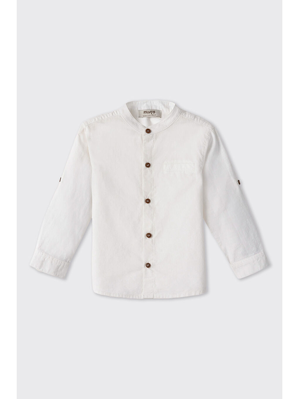 Erkek Bebek Keten Beyaz Gömlek