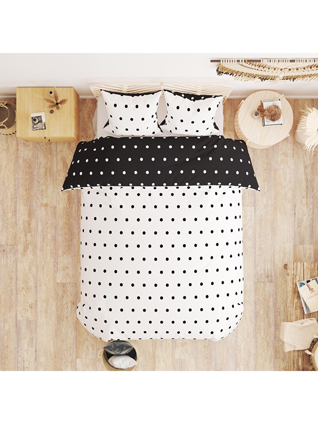 Karışık Baskılı,Desenli Çift Kişilik Nevresim Takımı (ÇARŞAFSIZ) 200x220 cm