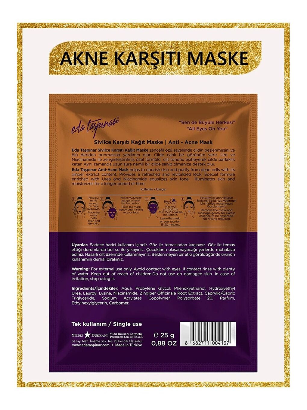 Akne Karşıtı Maske Nemlendirici Pürüzsüz Cilt Parlak Görünüm Sivilce Karşıtı (EGY0015)-1