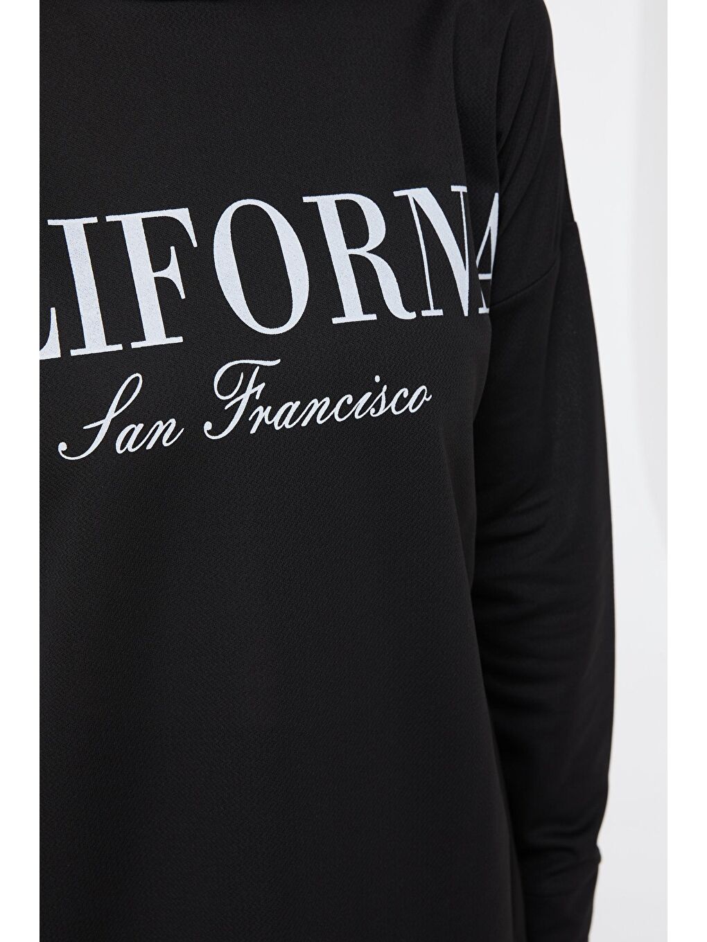 Bisiklet Yaka Kadın Siyah Tunik Pantolon - 13046-4