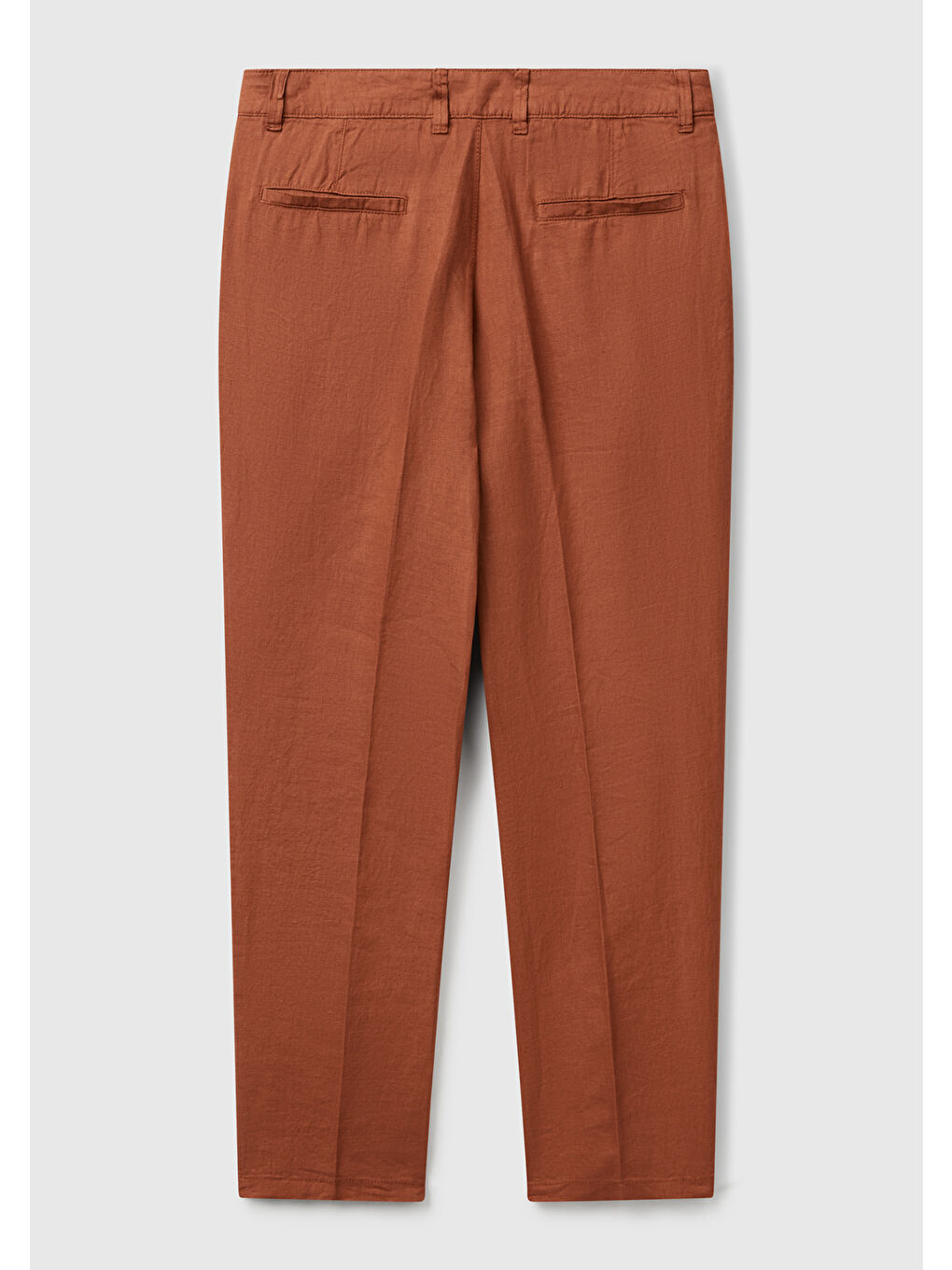 Erkek Koyu Kahverengi %100 Keten Pantolon-3