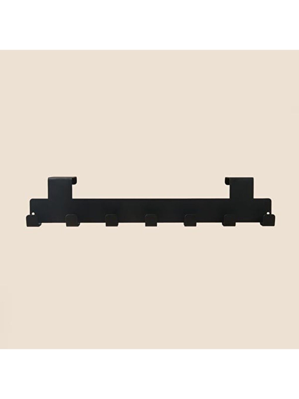 Karışık 7'li Kapı Arkası Askı - Siyah - 40x8x8 cm