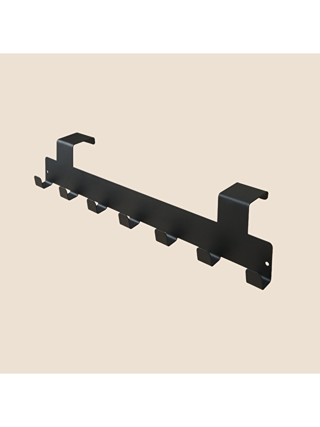 Karışık 7'li Kapı Arkası Askı - Siyah - 40x8x8 cm-1