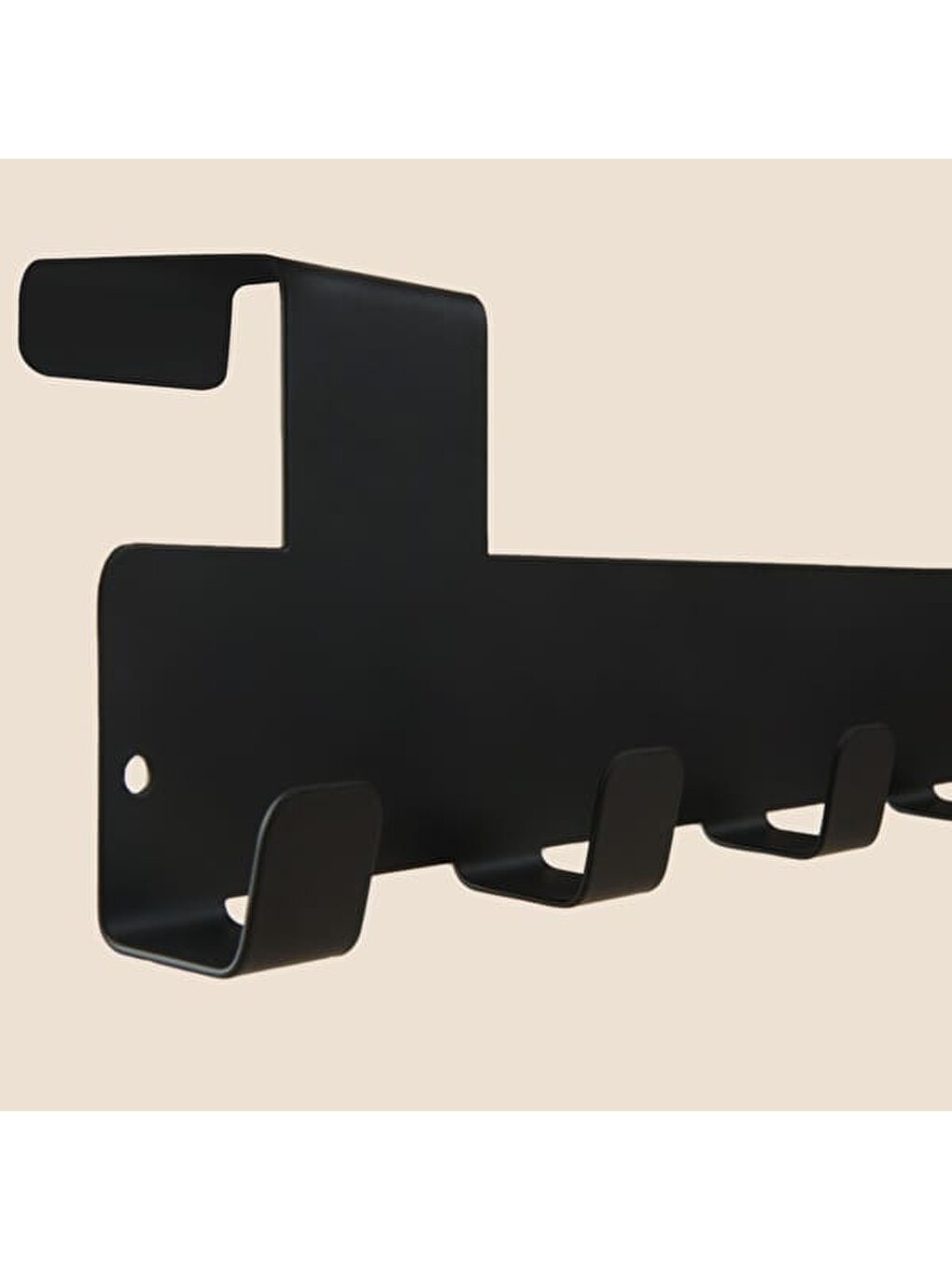 Karışık 7'li Kapı Arkası Askı - Siyah - 40x8x8 cm-2