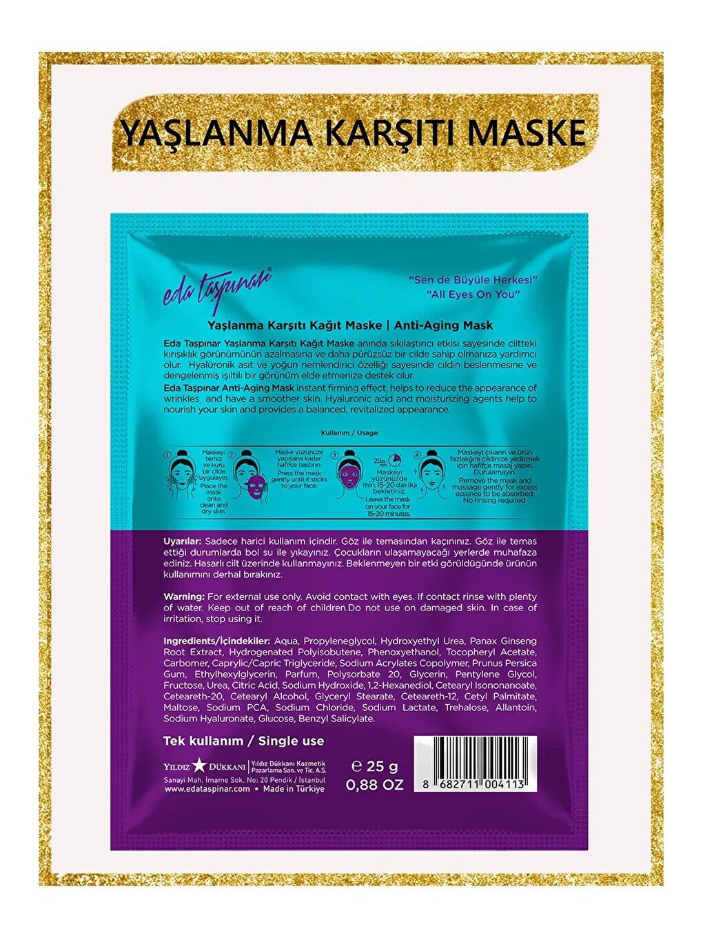 Anti - Aging Maske Nemlendirici Pürüzsüz Cilt Parlak Görünüm  (egy0013)-1