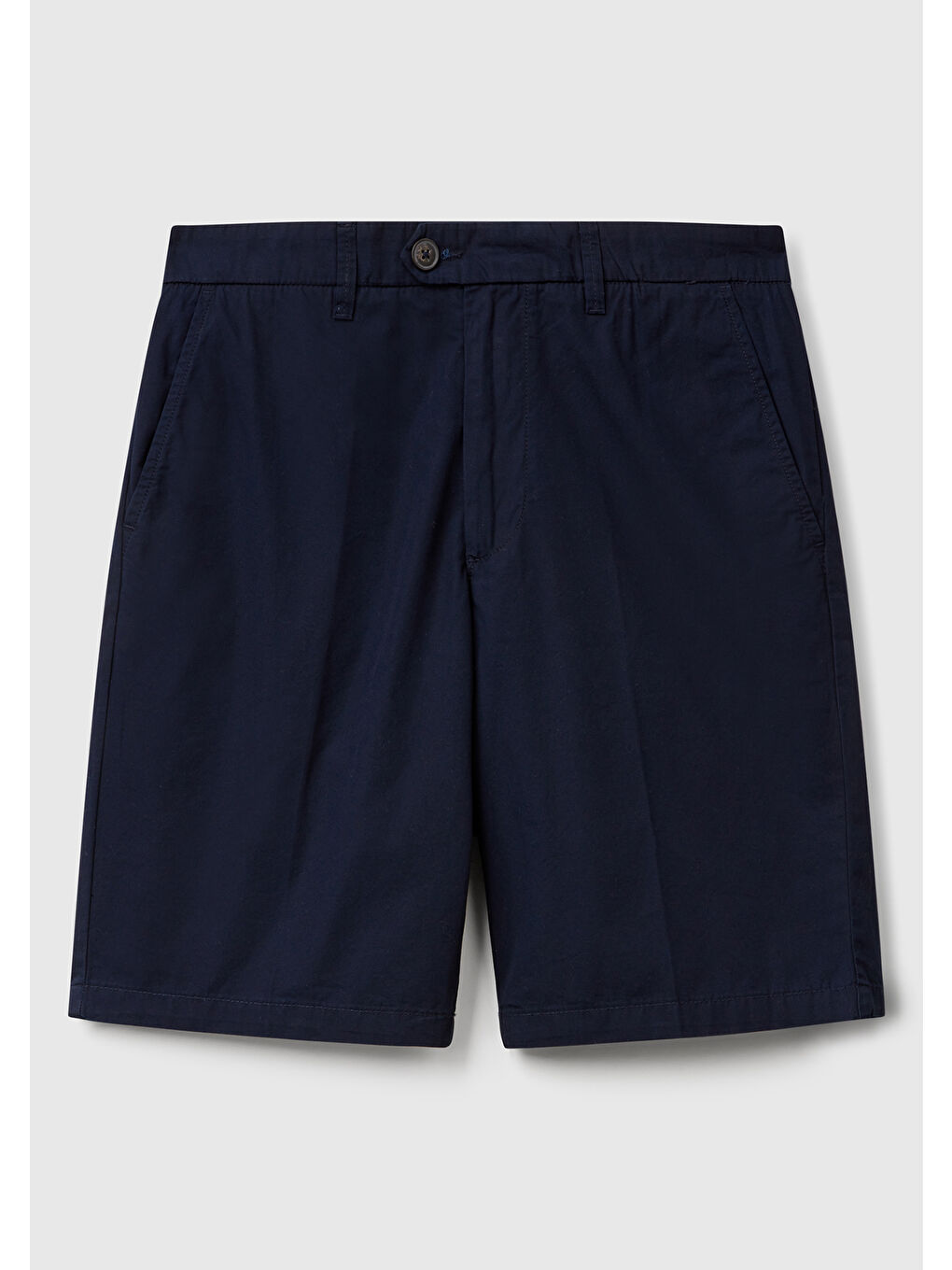 Erkek Lacivert %100 Pamuk Paraşüt Kumaş Bermuda Şort-1