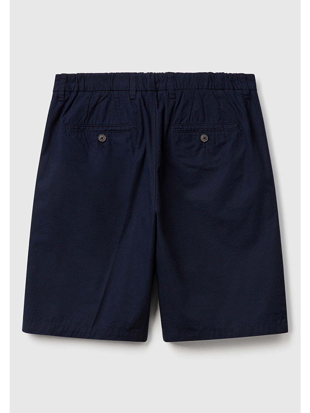 Erkek Lacivert %100 Pamuk Paraşüt Kumaş Bermuda Şort-3