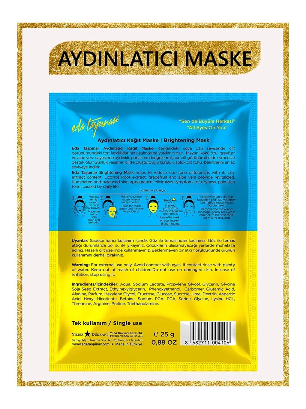 Aydınlatıcı Maske Nemlendirici Pürüzsüz Cilt Parlak Görünüm (EGY0012)-1