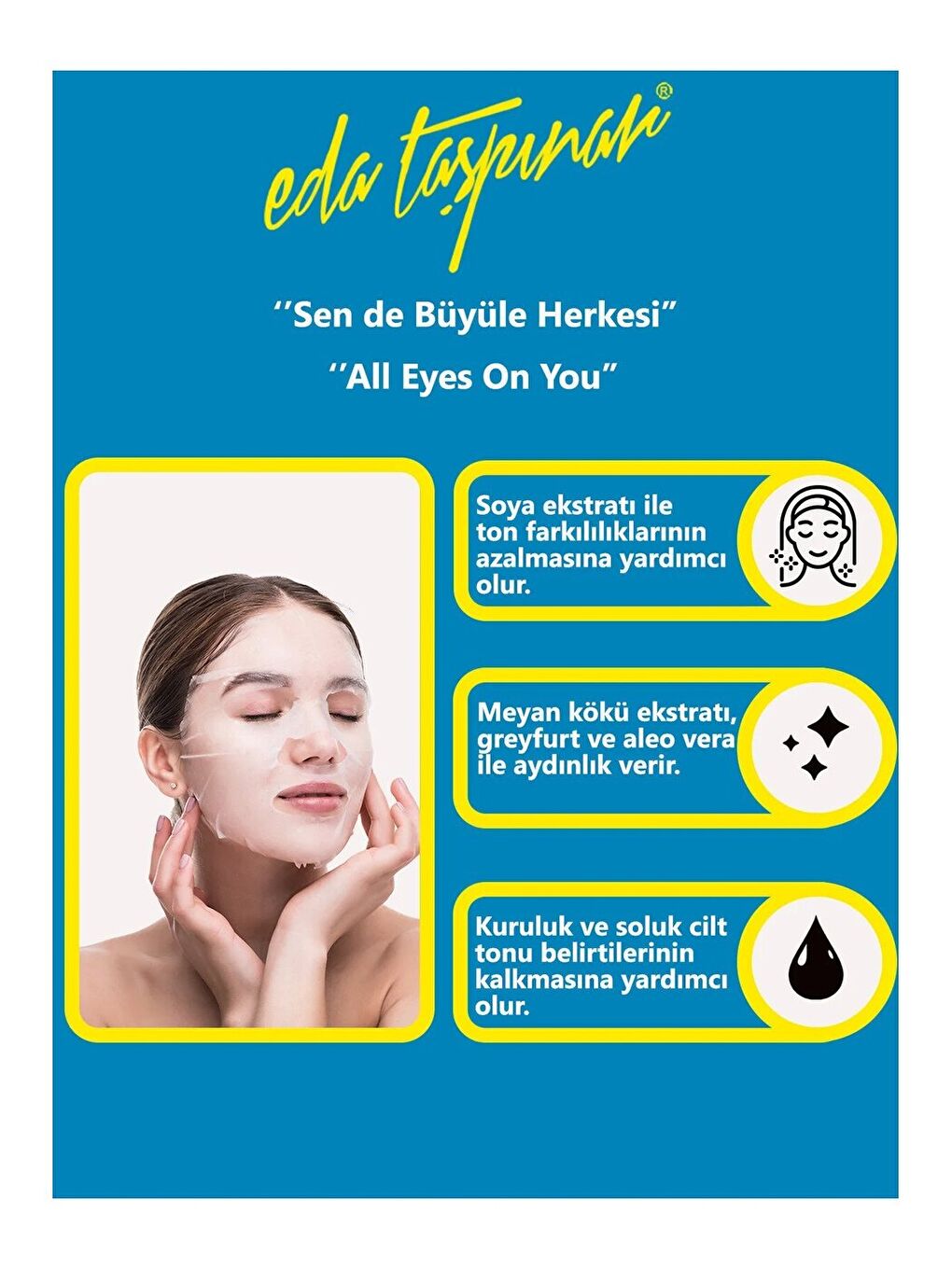 Aydınlatıcı Maske Nemlendirici Pürüzsüz Cilt Parlak Görünüm (EGY0012)-2