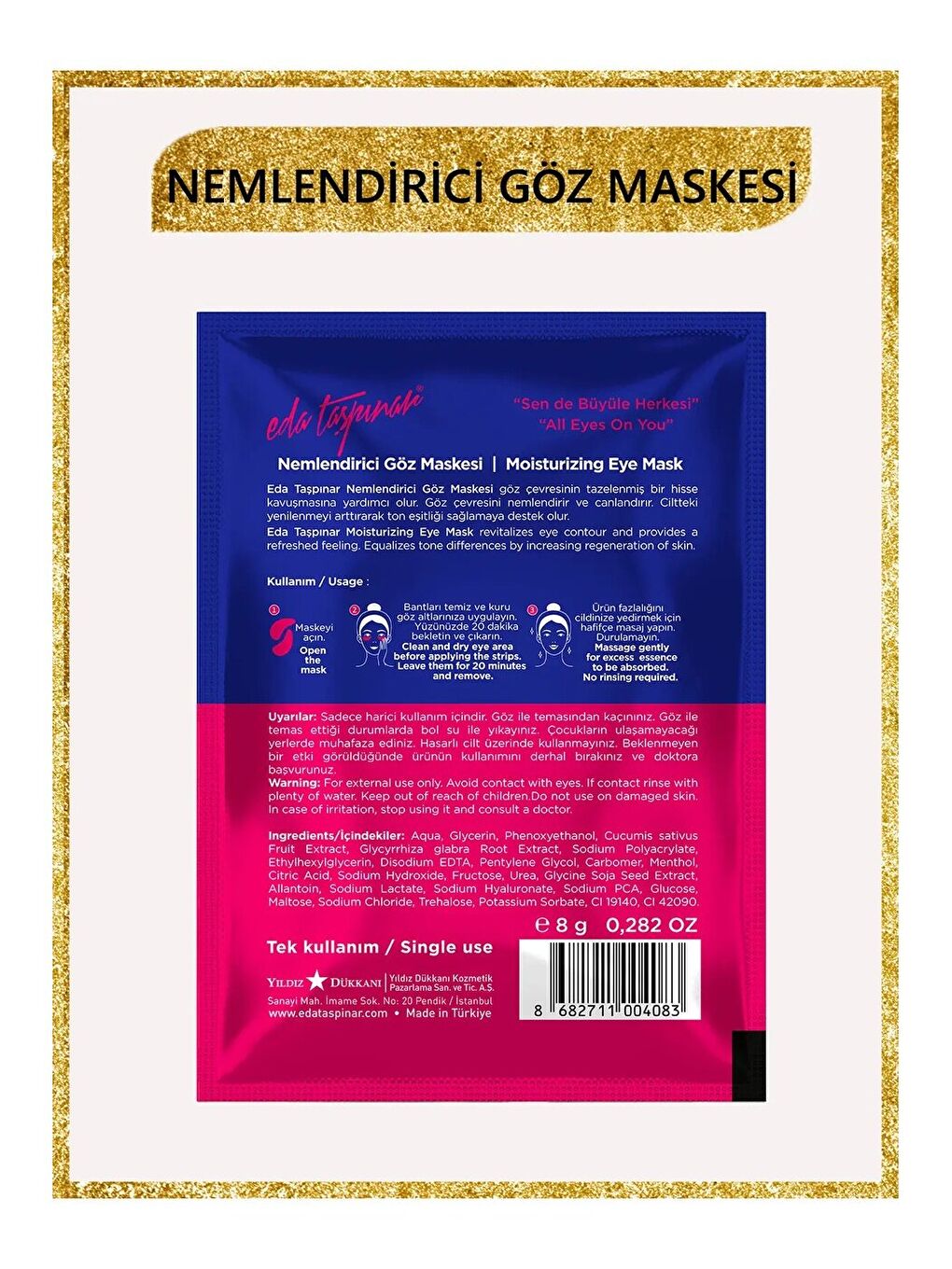 Göz Altı Nemlendirici Maske Pürüzsüz Cilt Parlak Görünüm  (EGY0010)-1