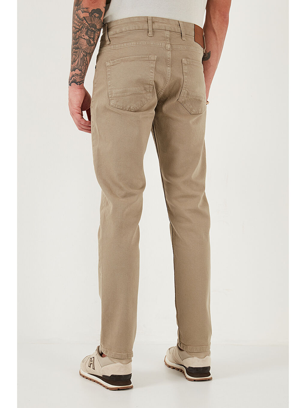 Bej Pamuklu Comfort Fit Normal Bel Boru Paça Jeans 4412C19TEXAS-5