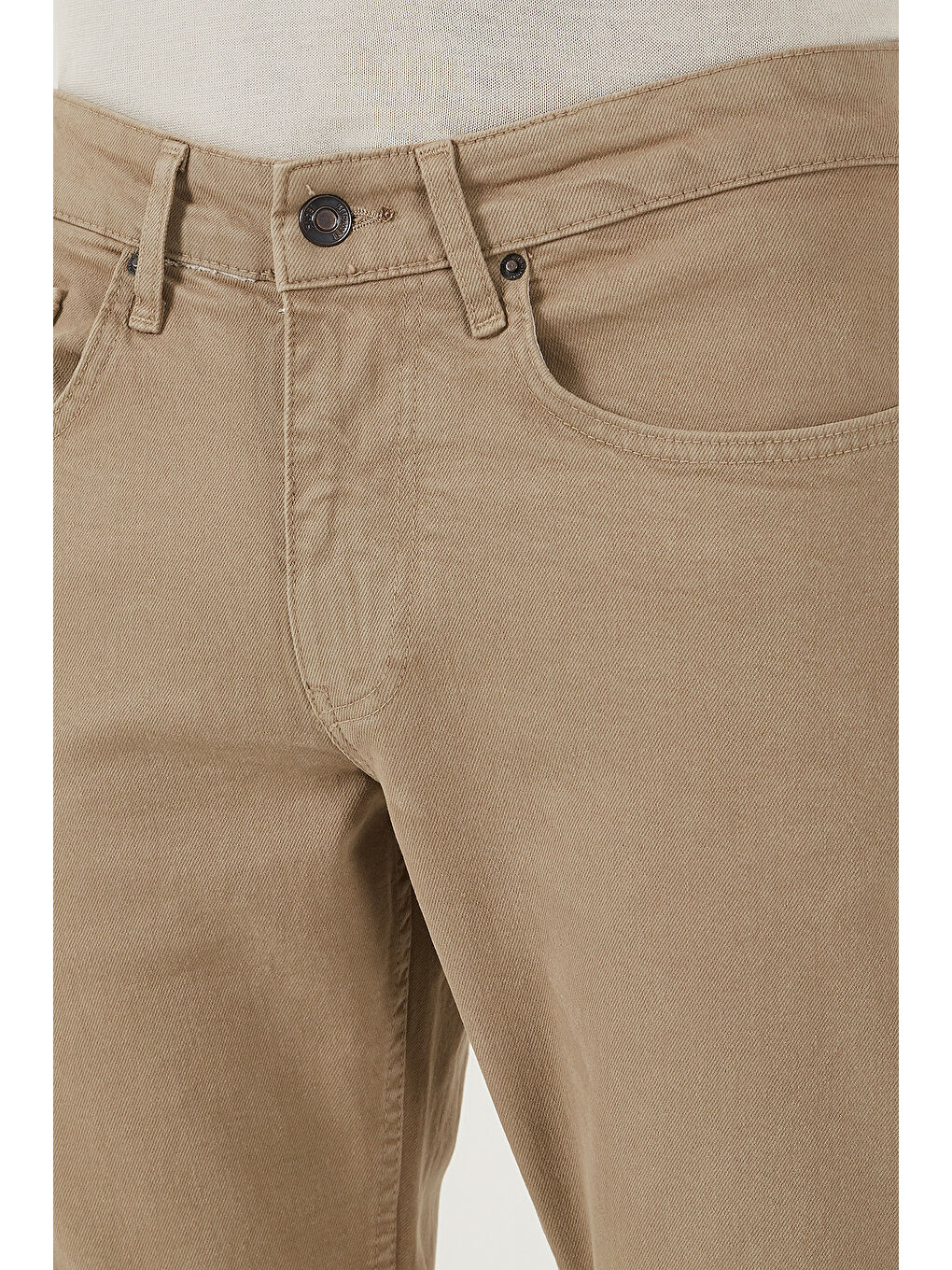 Bej Pamuklu Comfort Fit Normal Bel Boru Paça Jeans 4412C19TEXAS-6