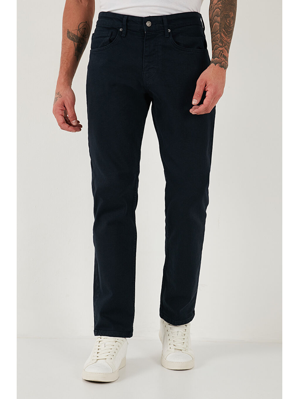 Lacivert Pamuklu Comfort Fit Normal Bel Boru Paça Jeans 4412C19TEXAS-1