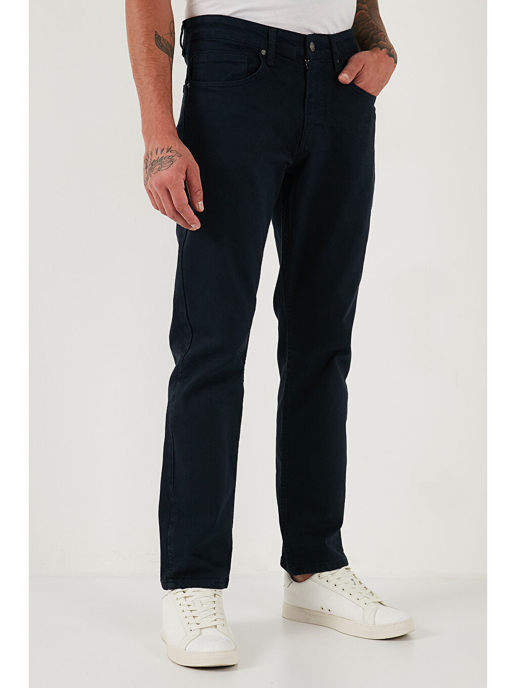 Lacivert Pamuklu Comfort Fit Normal Bel Boru Paça Jeans 4412C19TEXAS-2